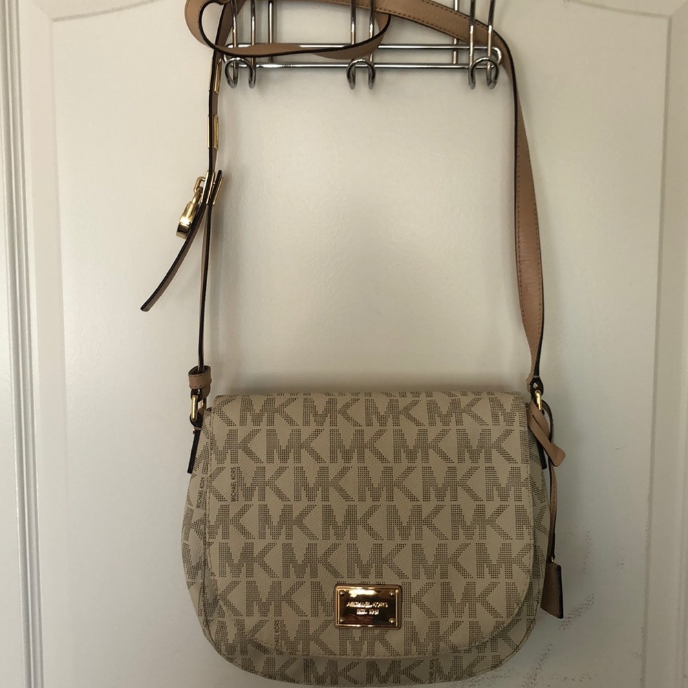 Michael Kors white leather crossbody